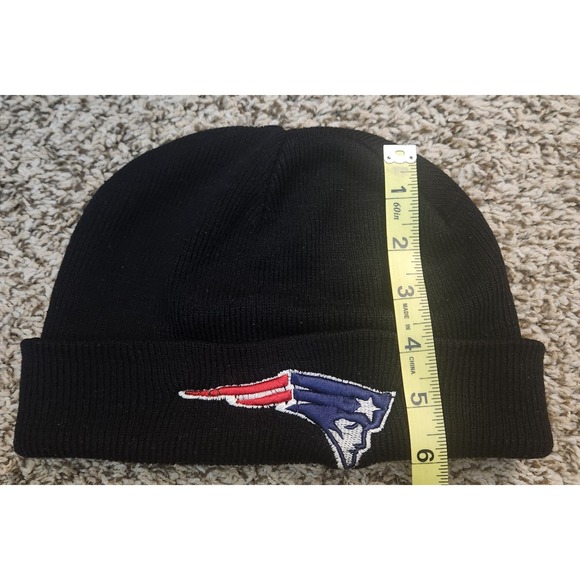 Vintage New England Patriots "Flying Elvis" Logo Beanie Hat Cap Black OS - Picture 4 of 5